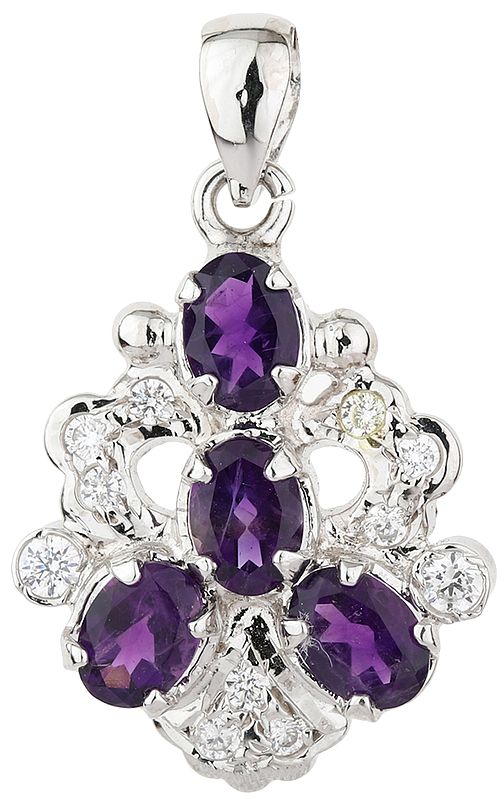 Faceted Amethyst Ornate Pendant