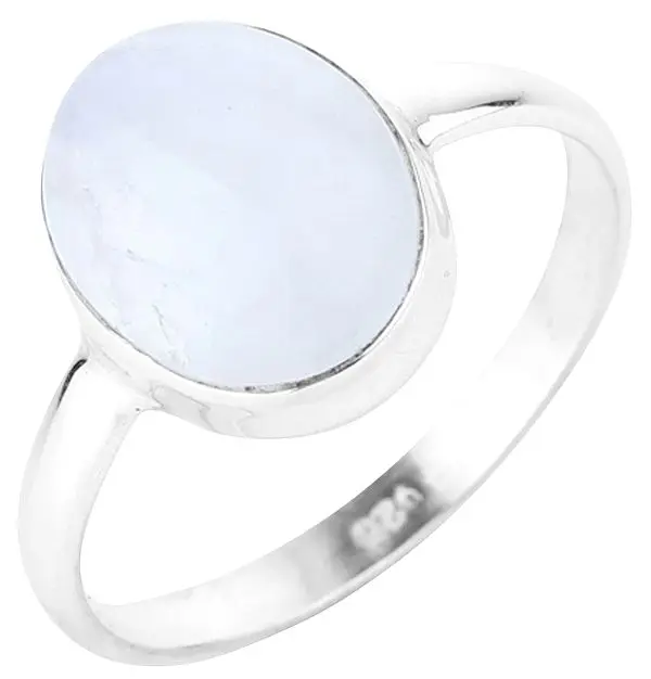 Oval Rainbow Moonstone Ring