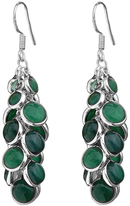 Green Onyx Bunch Earrings