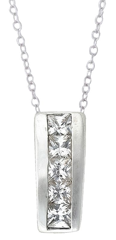 Sterling Silver Pendant with Cubic Zirconia Stone