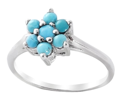 Superfine Floral Sterling Silver Ring with Studded Precious Gemstone