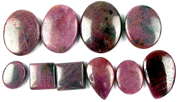 Lot of 10 Ruby Undrilled Cabochons