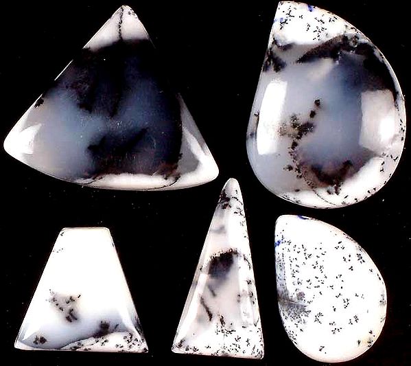 Lot of 5 Side-Drilled Chavorite Cabochons