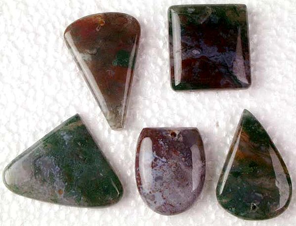 Lot of 5 Top-Drilled Agate Cabochons
