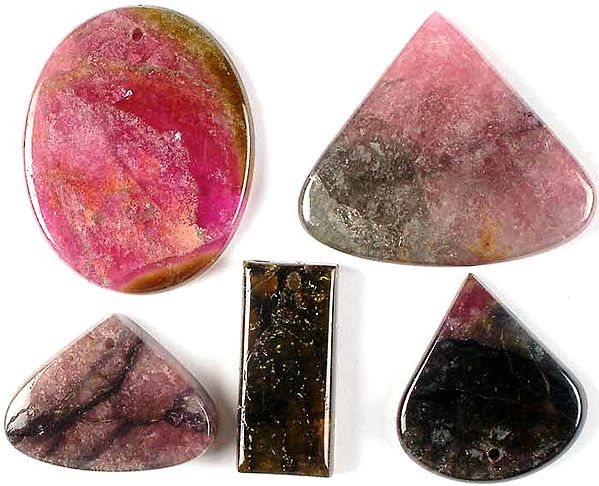 Lot of 5 Top-Drilled Tourmaline Cabochons