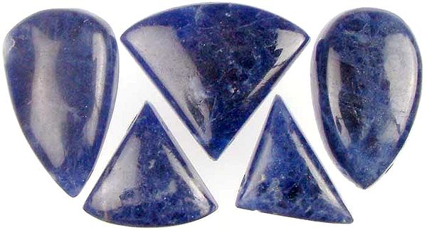Lot of Five Sodalite Side Drilled Cabochons