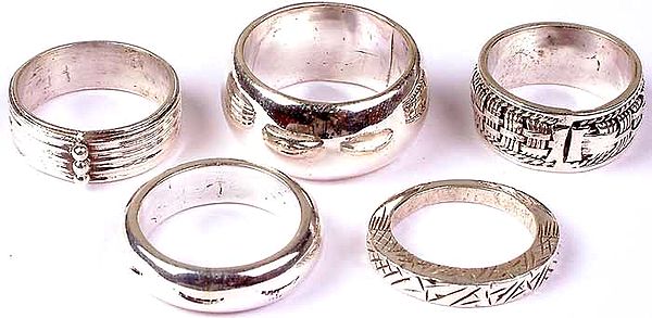 Lot of Five Sterling Silver Rings