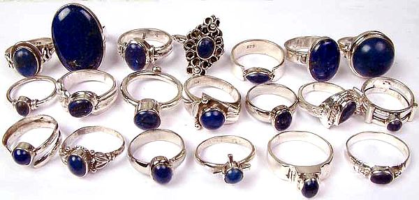Lot of Twenty Lapis Lazuli Rings