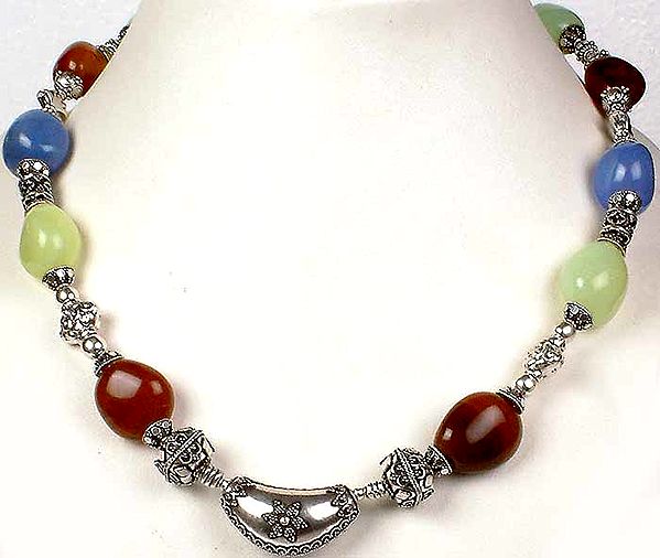 Multi Color Chalcedony Necklace