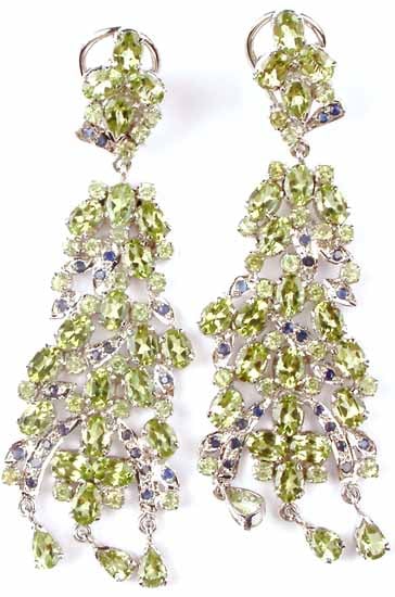 Peridot and Sapphire Chandeliers