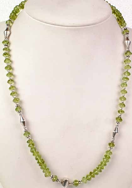Peridot Necklace with Lobster Closure