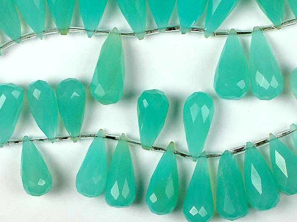 Peru Chalcedony Faceted Drops
