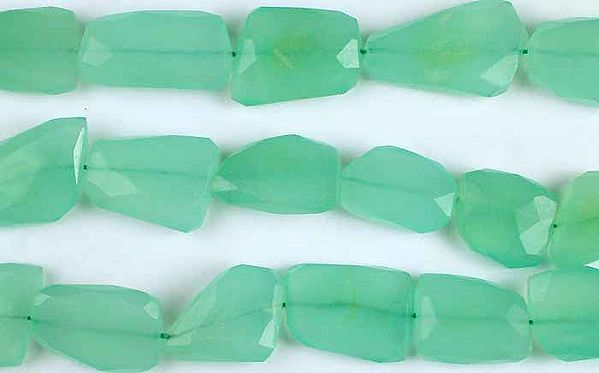 Peru Chalcedony Faceted Flat Tumbles