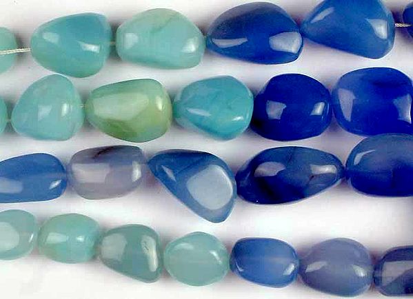 Plain Chalcedony Nuggets in Twin Hues of Blue