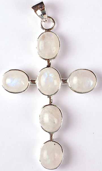 Rainbow Moonstone Cross