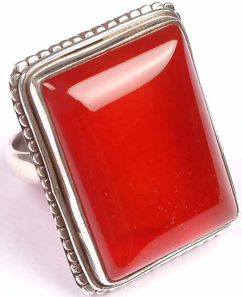 Rectangular Carnelian Ring