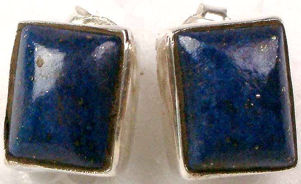 Rectangular Lapis Lazuli Post Earrings