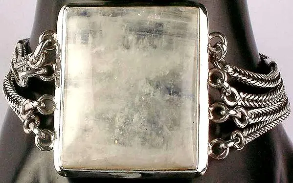 Rectangular Rainbow Moonstone Bracelet