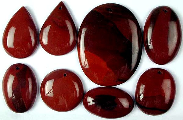 Red Agate Cabochons (Both Side & Top Drilled)