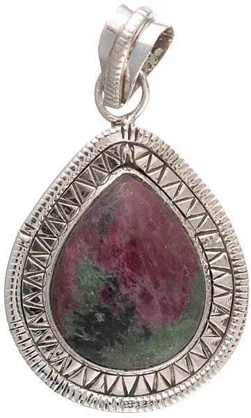 Ruby Zoisite Teardrop Pendant