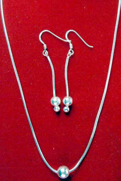 Sterling Earrings & Necklace Set
