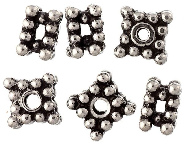 Sterling Square Beads (Price Per Six Pieces)