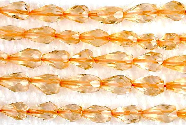 Straight Drilled Faceted Citrine Drops