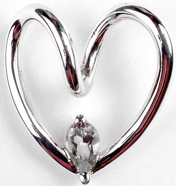 Stylized Heart with Cubic Zirconia