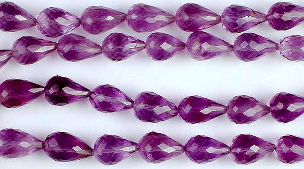 Superfine Faceted Amethyst Straight-Drilled Drops
