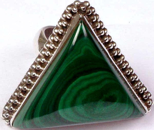 Triangular Malachite Ring