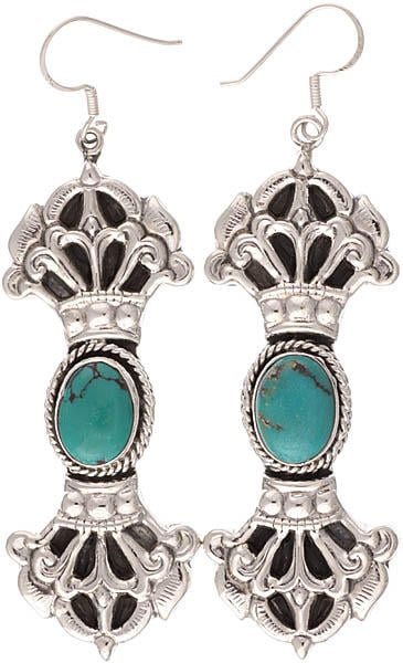 Turquoise Dorje Large Earrings