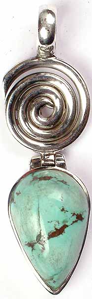 Turquoise Pendant with Spiral