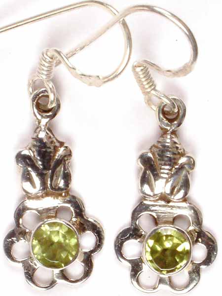 A Pair of Faceted Peridot Flowers