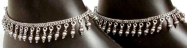 A Pair of Fine Sterling Anklets