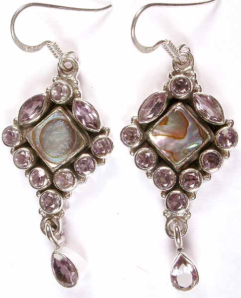 Abalone and Amethyst Earrings