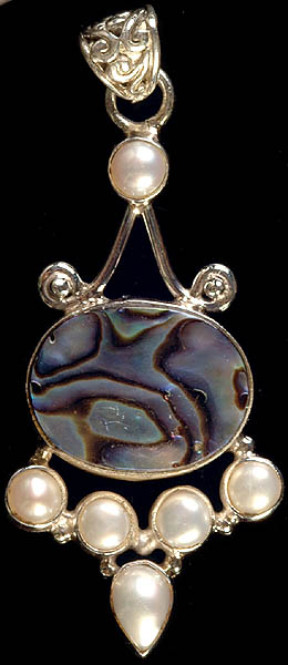 Abalone Oval Pendant with Pearl