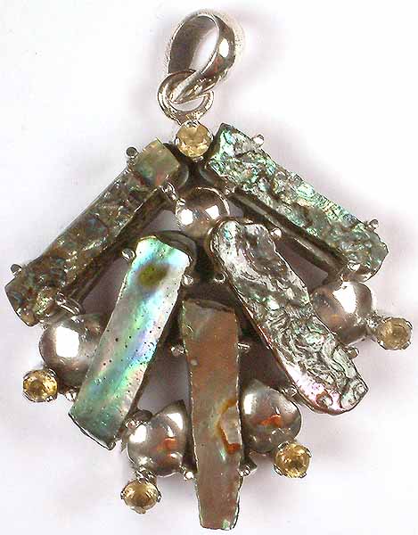 Abalone Pendant with Faceted Citrine