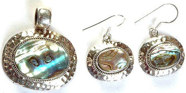 Abalone Pendant with Matching Earrings Set
