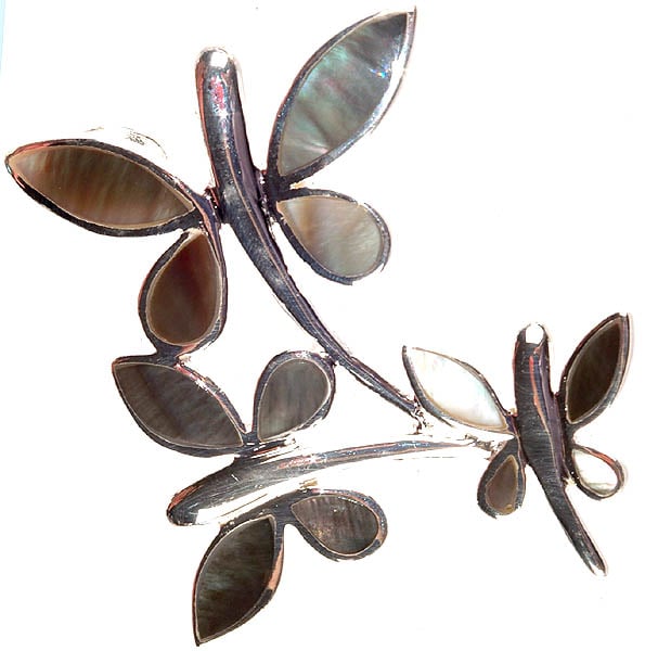 Abalone Three Dragonfly Pendant