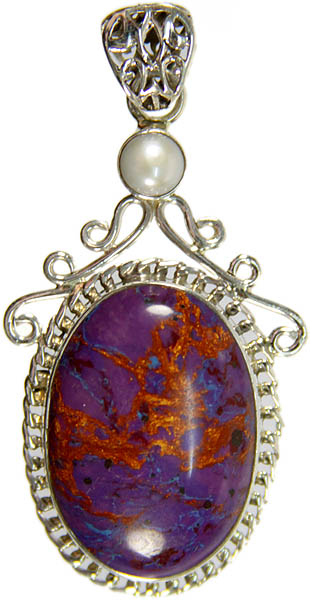 Agate Oval Pendant with Pearl
