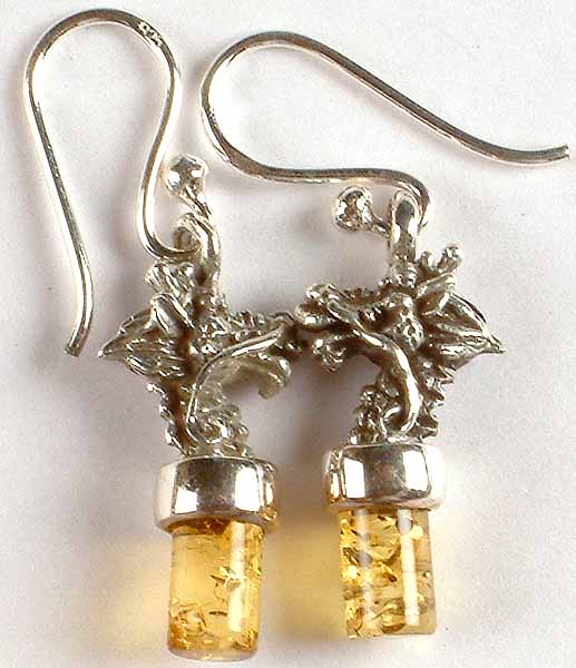 Amber Dragon Earrings