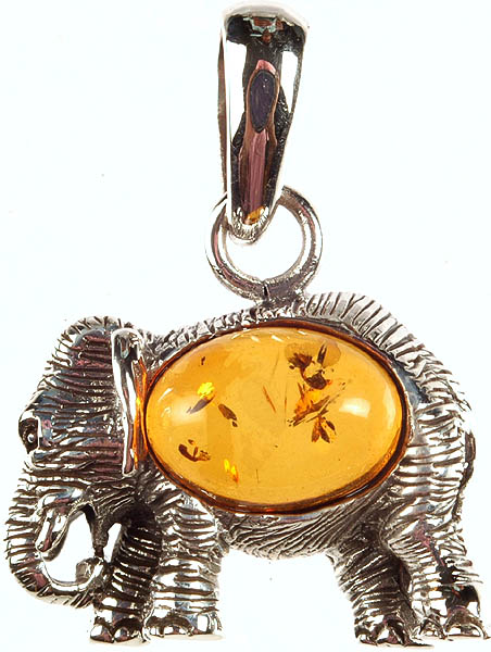 Amber Elephant Pendant