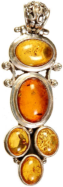 Amber Five Stone Pendant