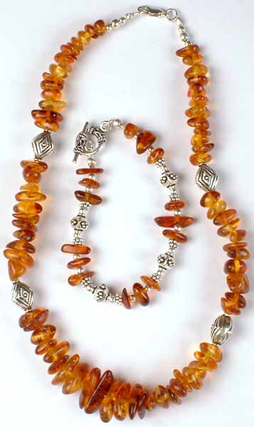 Amber Necklace & Bracelet Set