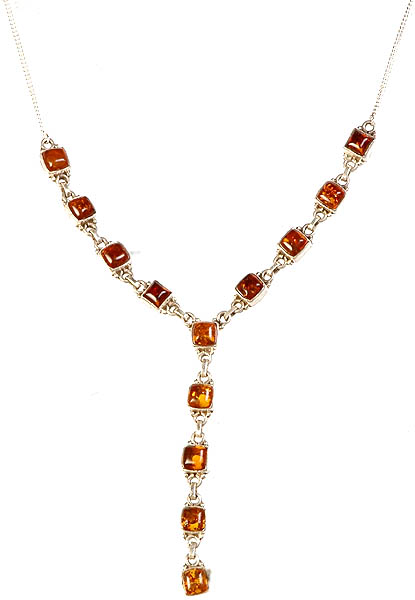Amber Necklace with Charm