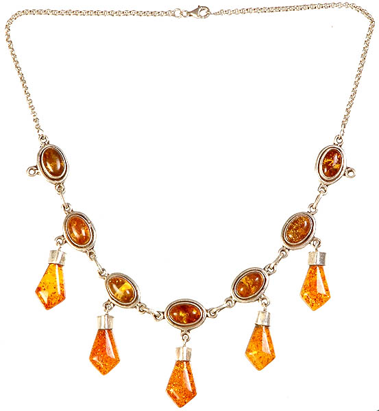 Amber Necklace with Charms