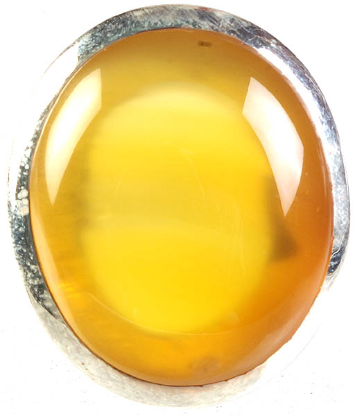 Yellow Chalcedony Oval Ring