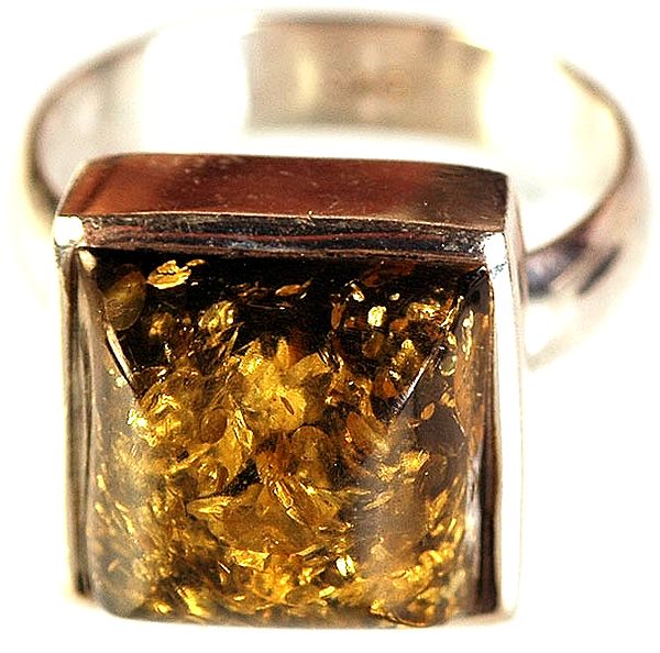 Amber Rectangular Ring