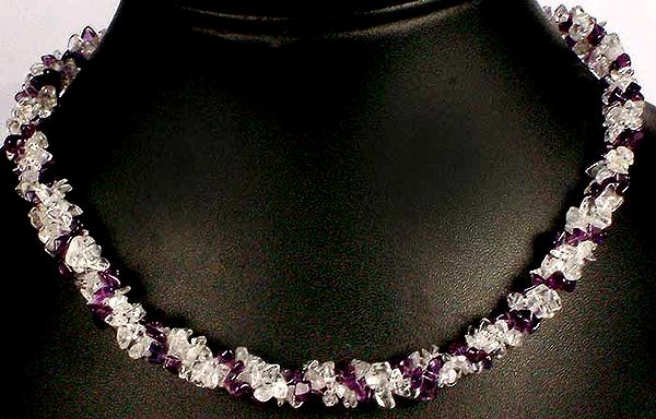 Amethyst & Crystal Chip Necklace