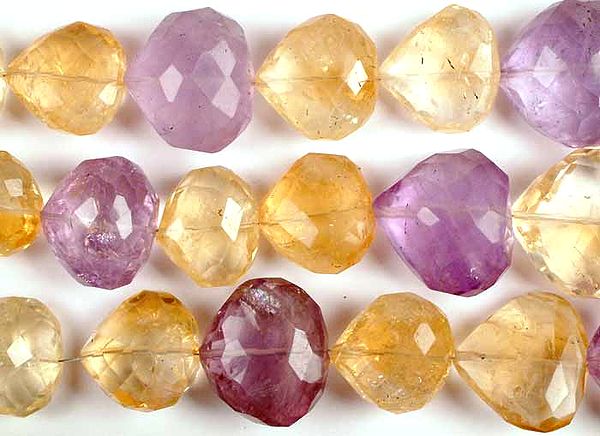 Amethyst and Citrine Hearts